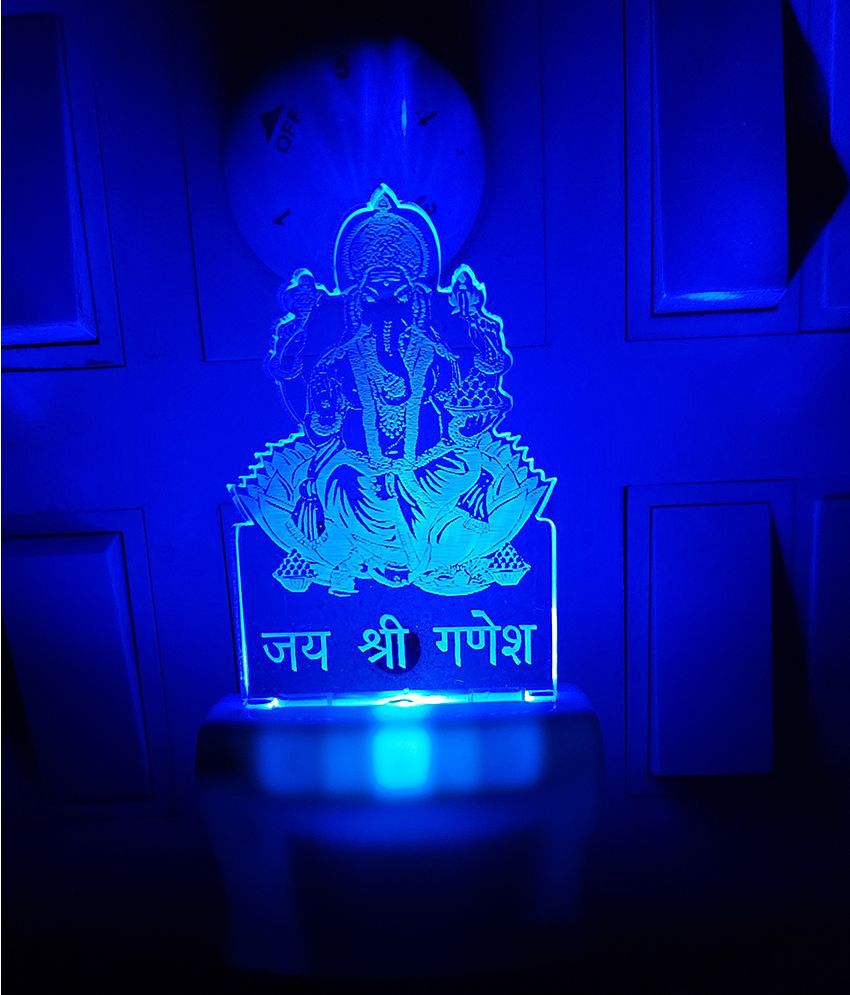     			HOMETALES Lord Ganesha Color Changing Religious LED Night Lamp (Pack of 1)