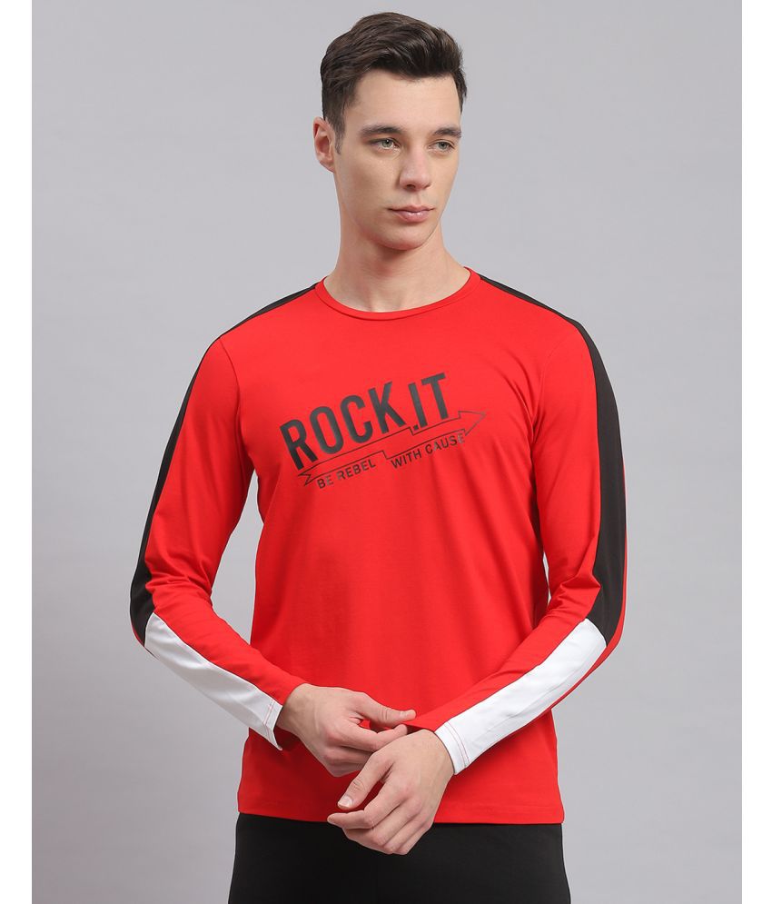     			Rock.it Cotton Blend Regular Fit Printed Full Sleeves Men's T-Shirt - Red ( Pack of 1 )