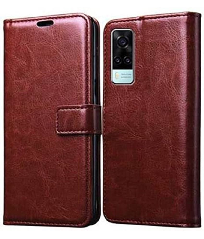     			Vivo Brown Flip Cover Leather Compatible For Vivo Y51L ( Pack of 1 )