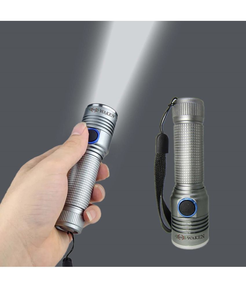     			Waken - 50W Rechargeable Flashlight Torch ( Pack of 1 )