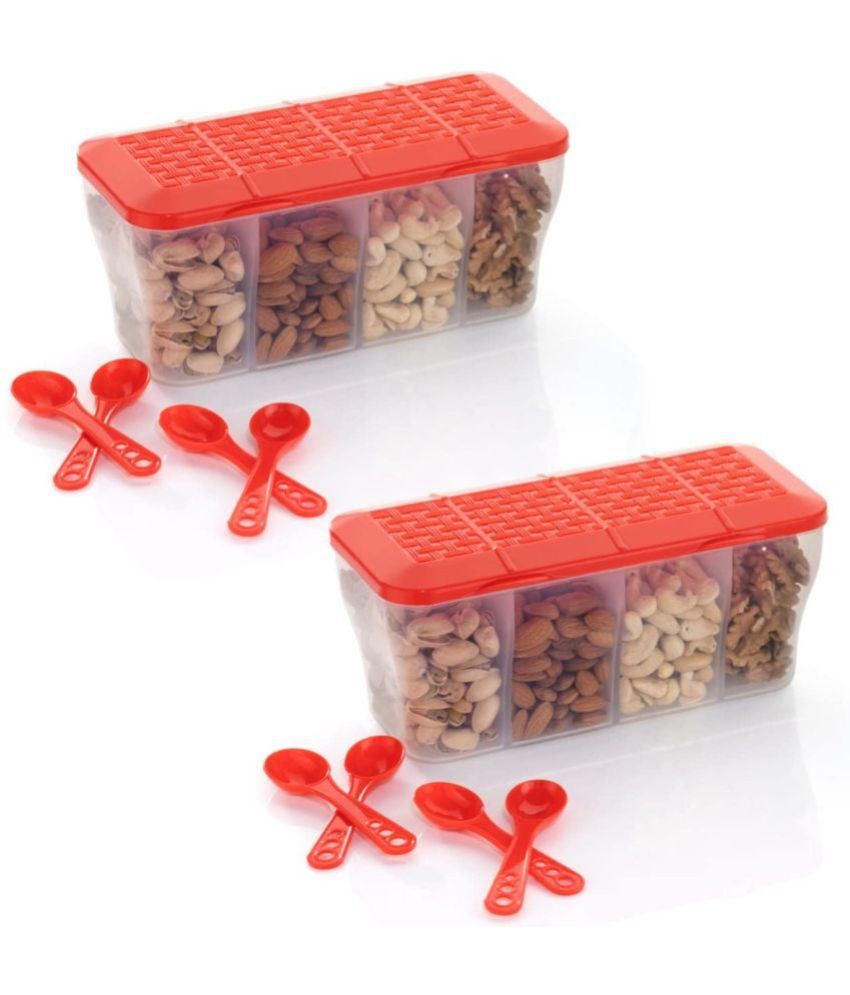     			analog kichenware Dal/Masala/Vegetable Plastic Red Pickle Container ( Set of 2 )