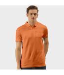 TAB91 Pack of 1 Cotton Slim Fit Solid Half Sleeves Men's Polo T Shirt ( Orange )