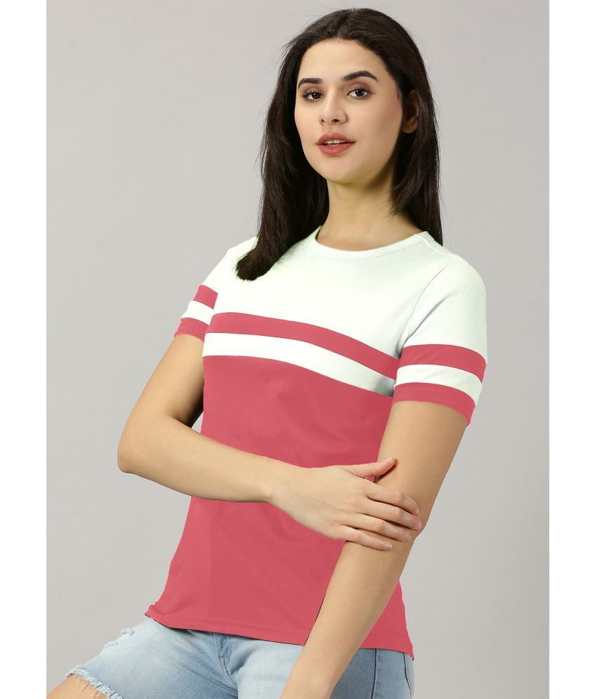     			AUSK Peach Cotton Blend Regular Fit Women's T-Shirt ( Pack of 1 )