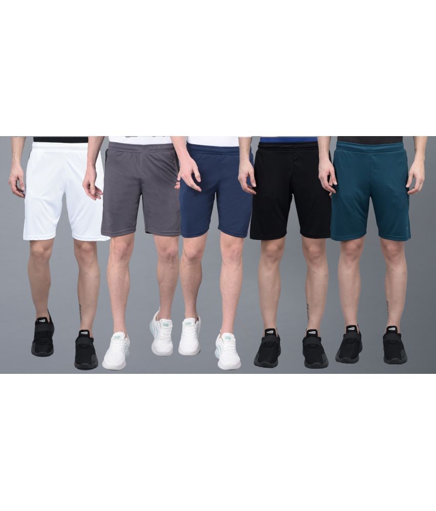     			Force NXT Multi Polyester Men's Gym Shorts ( Pack of 5 )