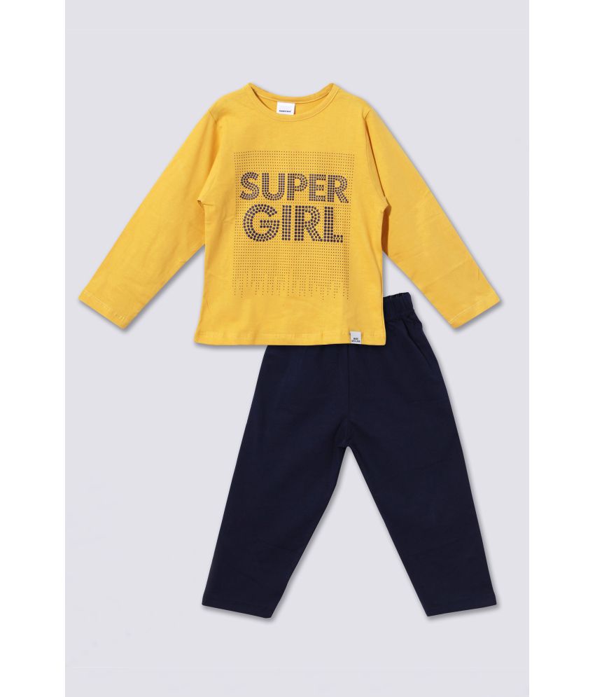     			Mom's Love Yellow Cotton Girls Top With Pants ( Pack of 1 )