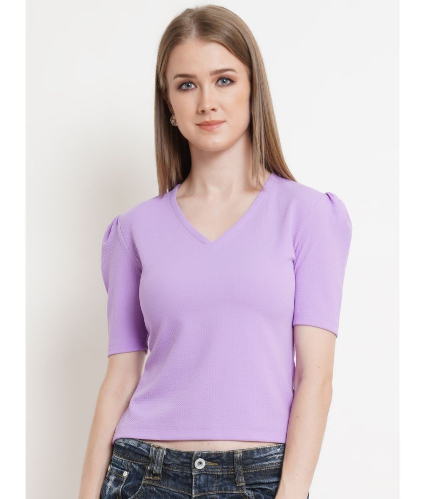     			POPWINGS Purple Polyester Women's Regular Top ( Pack of 1 )