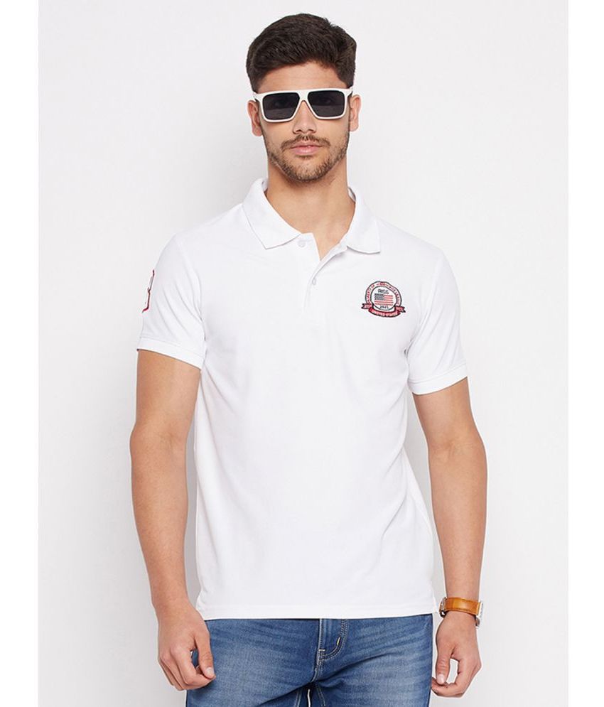     			Riss Polyester Regular Fit Embroidered Half Sleeves Men's Polo T Shirt - White ( Pack of 1 )