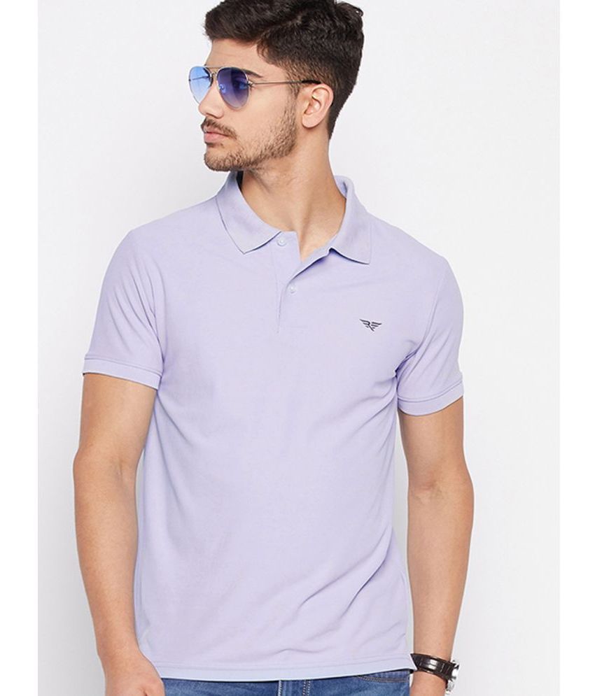     			Riss Pack of 1 Polyester Regular Fit Solid Half Sleeves Men's Polo T Shirt ( Lavender )