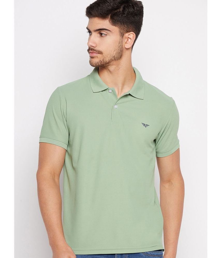     			Riss Polyester Regular Fit Solid Half Sleeves Men's Polo T Shirt - Green ( Pack of 1 )