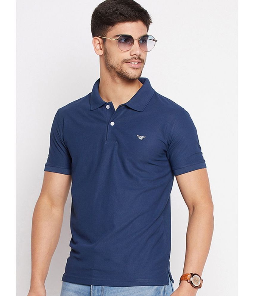     			Riss Polyester Regular Fit Solid Half Sleeves Men's Polo T Shirt - Navy ( Pack of 1 )