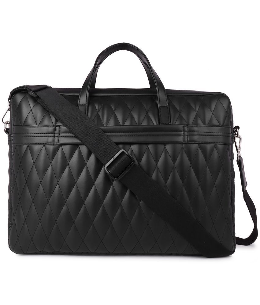     			Style Smith Black Faux Leather Tote Bag