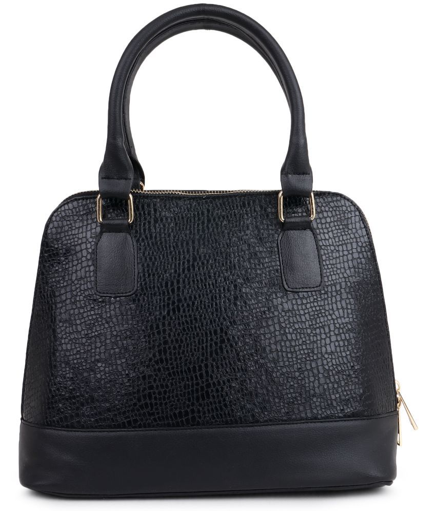     			Style Smith Black Faux Leather Tote Bag