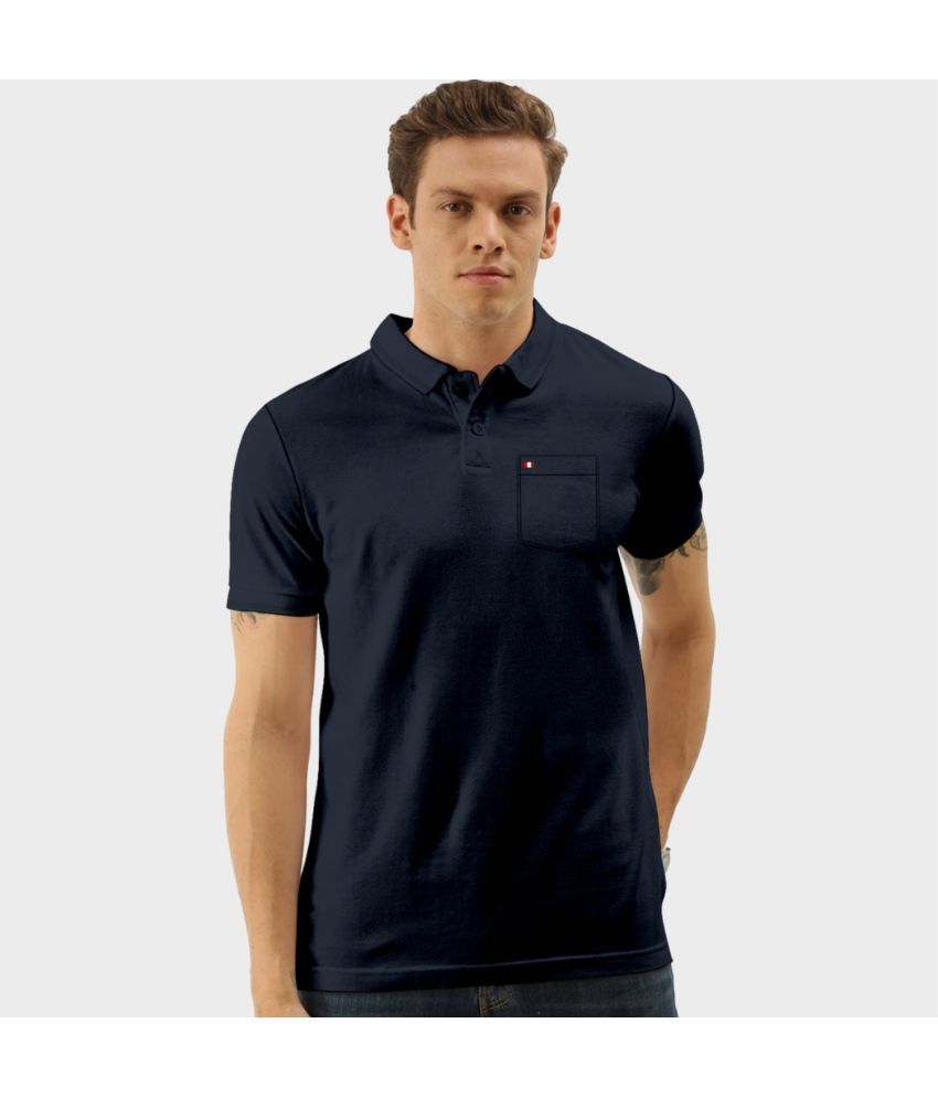     			TAB91 Cotton Slim Fit Solid Half Sleeves Men's Polo T Shirt - Navy Blue ( Pack of 1 )