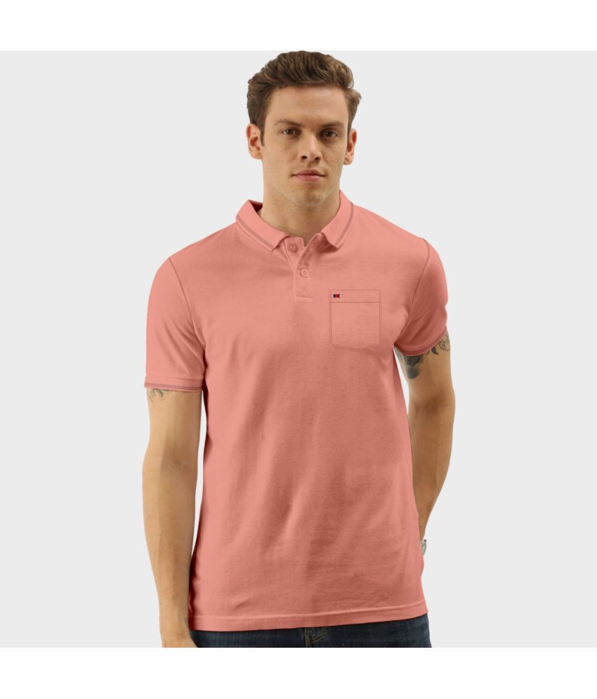     			TAB91 Cotton Slim Fit Solid Half Sleeves Men's Polo T Shirt - Peach ( Pack of 1 )