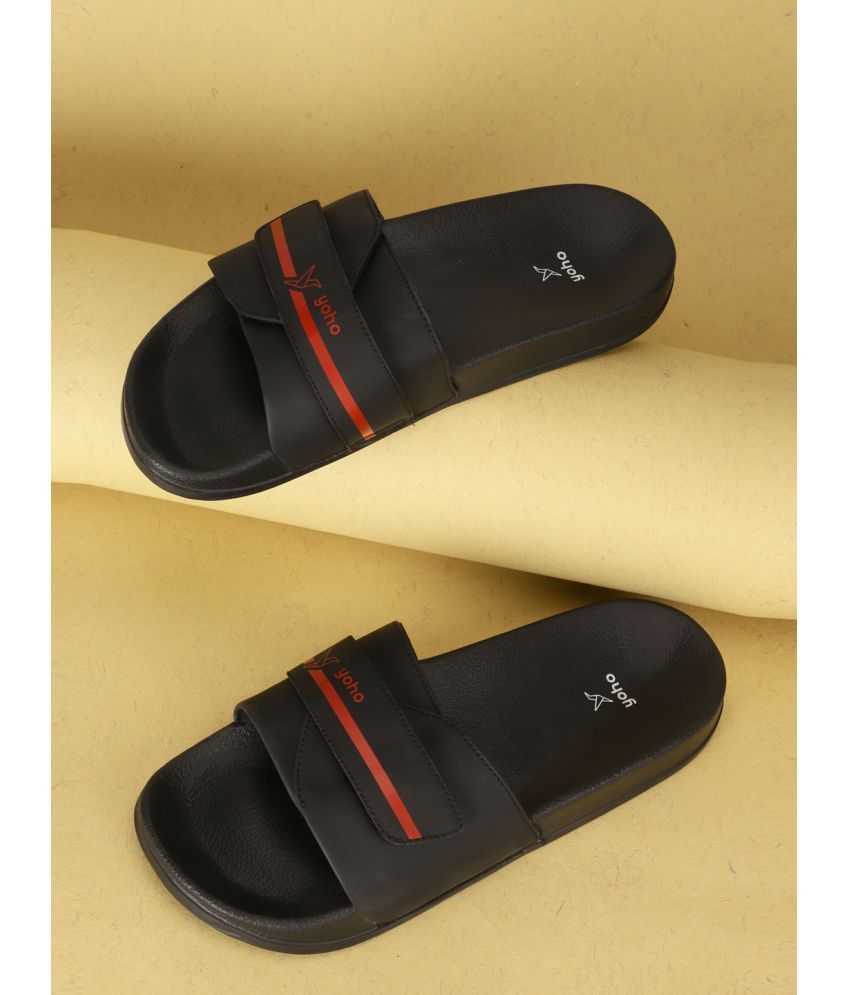     			Yoho Black Men's Slide Flip Flop