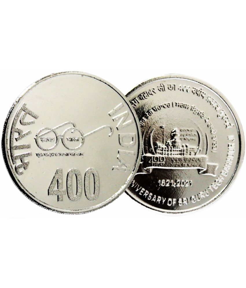     			Extremely Rare* 400 Rupees 2021 (Sri Guru Tegh Bahadur Ji) Very Collectible Silver-plated Coin