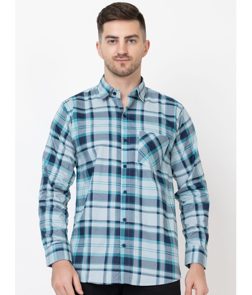     			FREKMAN 100% Cotton Regular Fit Checks Full Sleeves Men's Casual Shirt - Blue ( Pack of 1 )