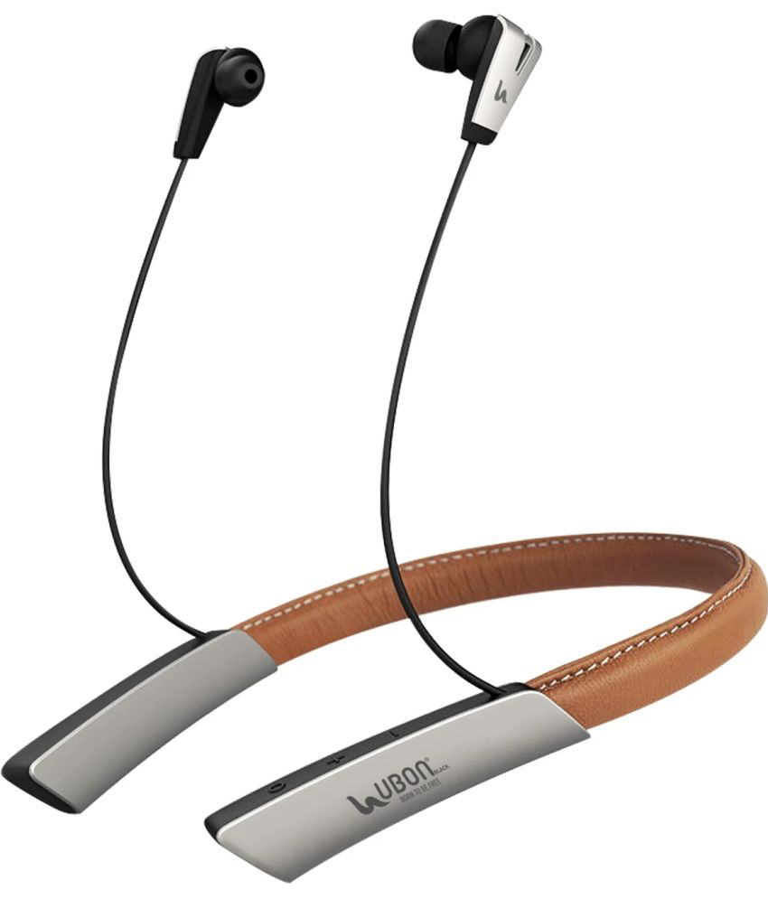     			UBON CL-66 Bluetooth Bluetooth Neckband On Ear 70 Hours Playback Active Noise cancellation IPX4(Splash & Sweat Proof) Brown