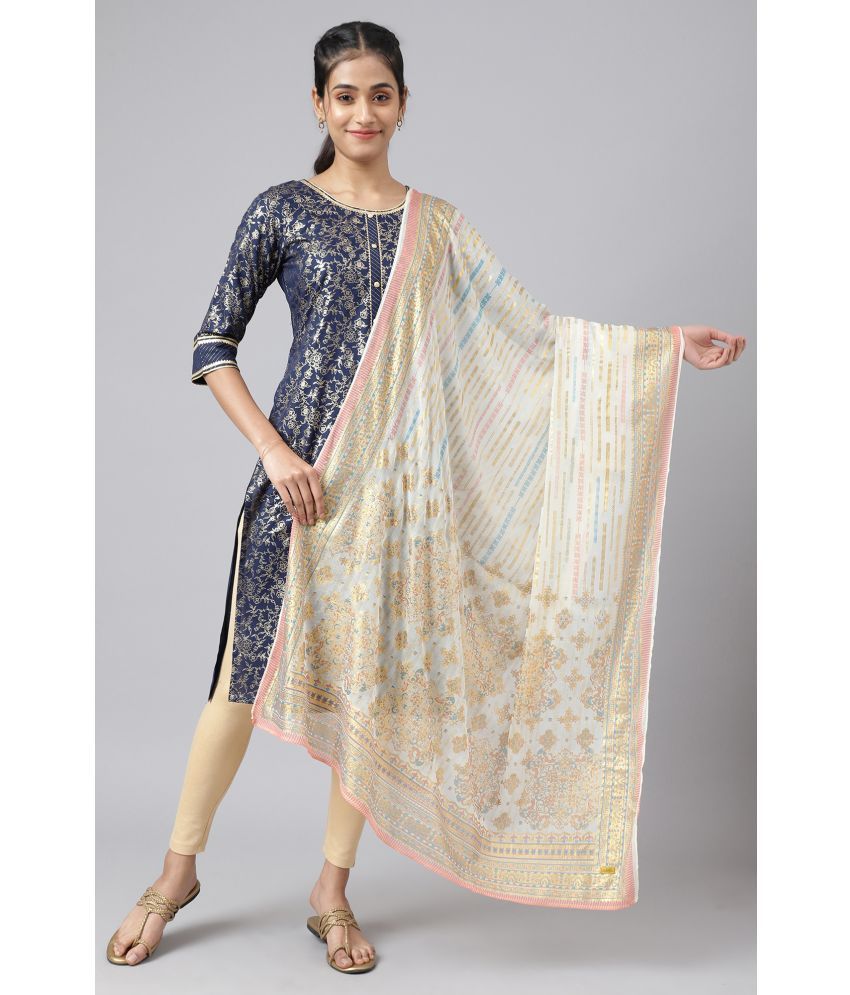     			Aurelia Cream Chiffon Women's Dupatta - ( Pack of 1 )