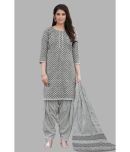 shree jeenmata collection Unstitched Cotton Printed Dress Material - Dark Grey ( Pack of 1 )