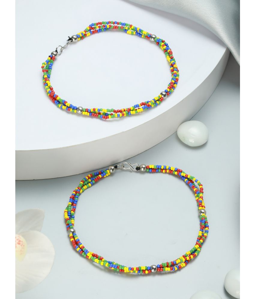     			AATMANA Multicolor Anklets ( Pack of 2 )