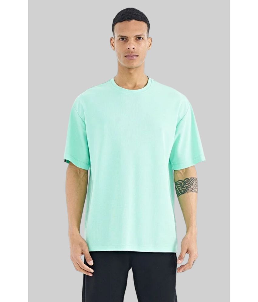     			AKTIF Cotton Blend Oversized Fit Solid Half Sleeves Men's T-Shirt - Mint Green ( Pack of 1 )
