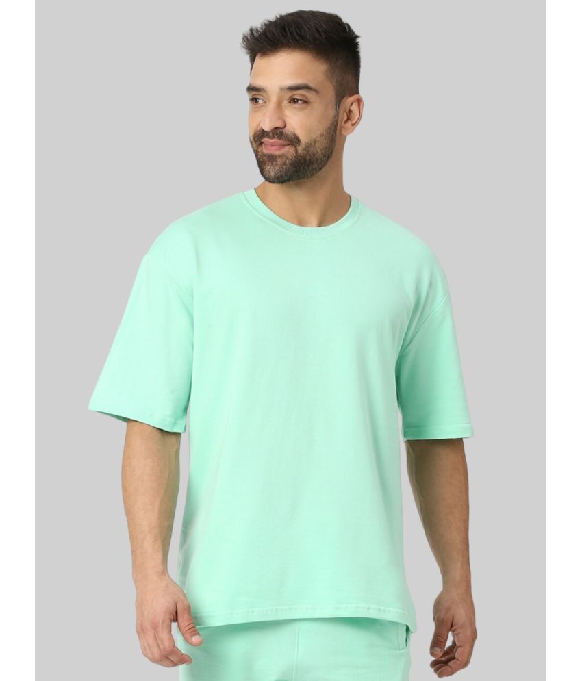     			AKTIF Cotton Blend Oversized Fit Solid Half Sleeves Men's T-Shirt - Mint Green ( Pack of 1 )