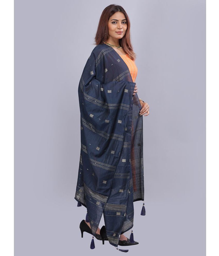     			Aany's Culture Navy Blue Viscose Women's Dupatta - ( Pack of 1 )