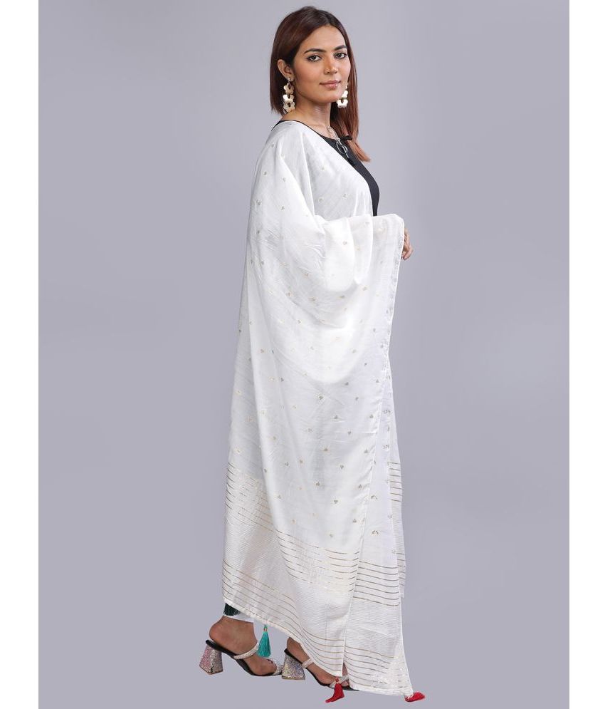     			Aany's Culture White Viscose Women's Dupatta - ( Pack of 1 )