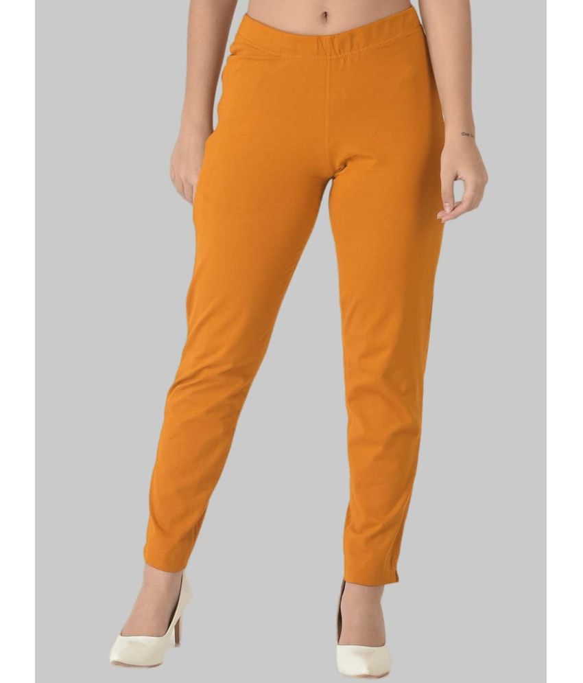     			Dollar Missy Orange Cotton Blend Regular Women's Cigarette Pants ( Pack of 1 )