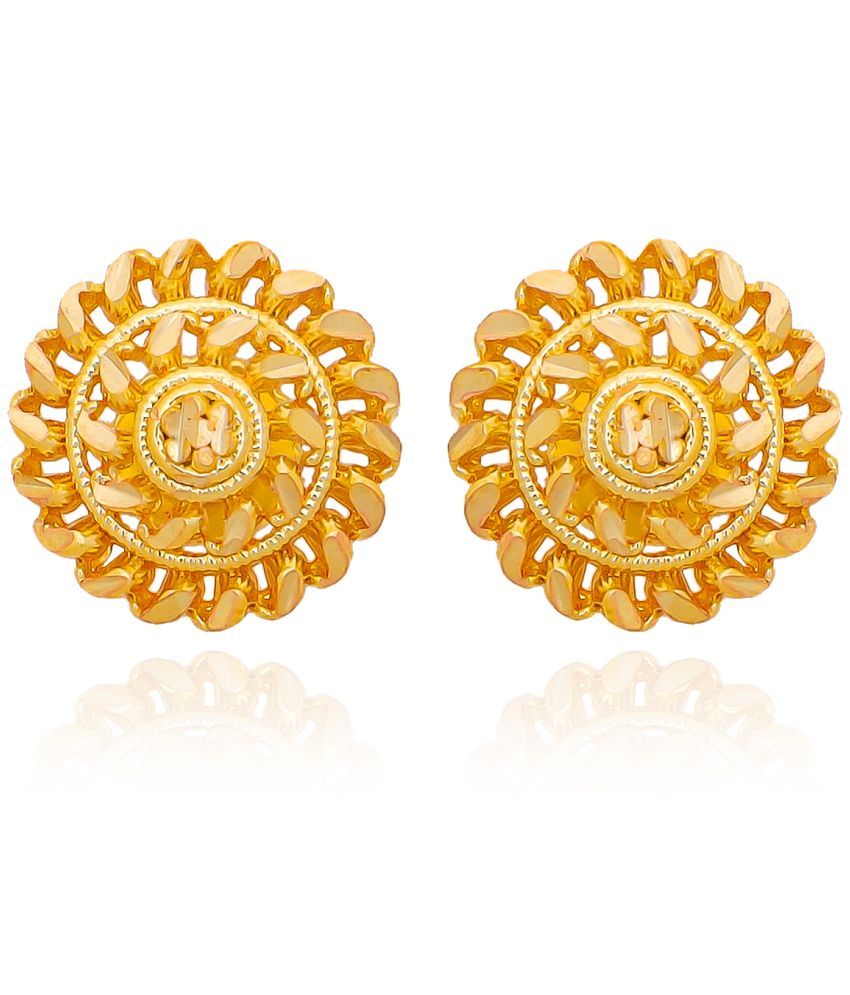     			LUV FASHION Golden Stud Earrings ( Pack of 1 )