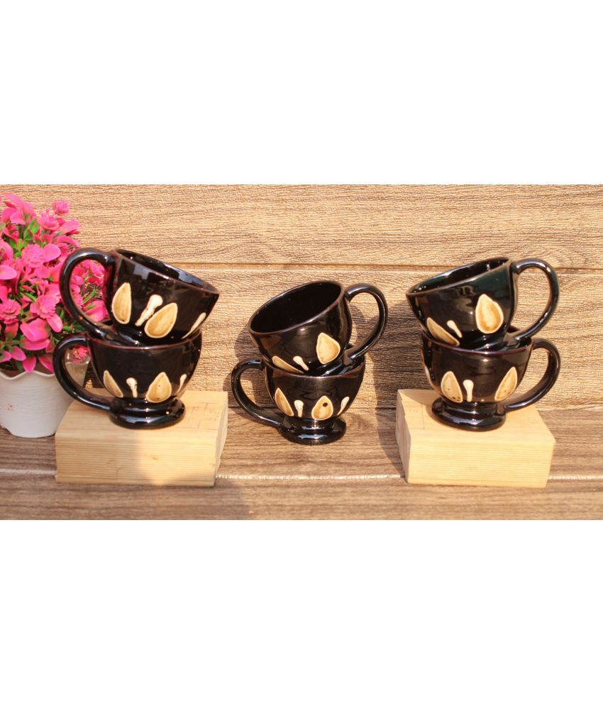     			Laghima jadon Worldcup Shape Solid Ceramic Tea Cup 125 ml ( Pack of 6 )