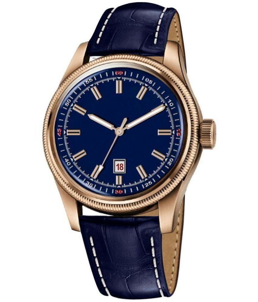     			Newman Blue Leather Analog Men's Watch