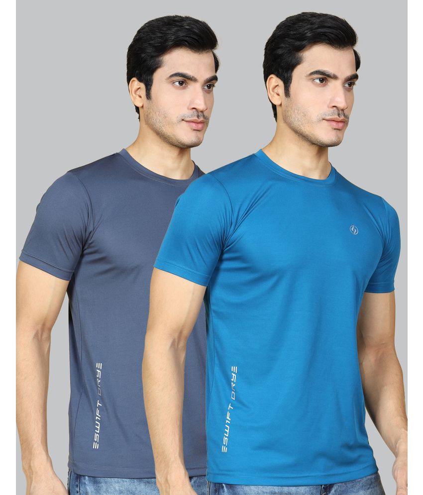     			Supersquad Pack of 2 Polyester Regular Fit Men's T-Shirt ( Multicolor )