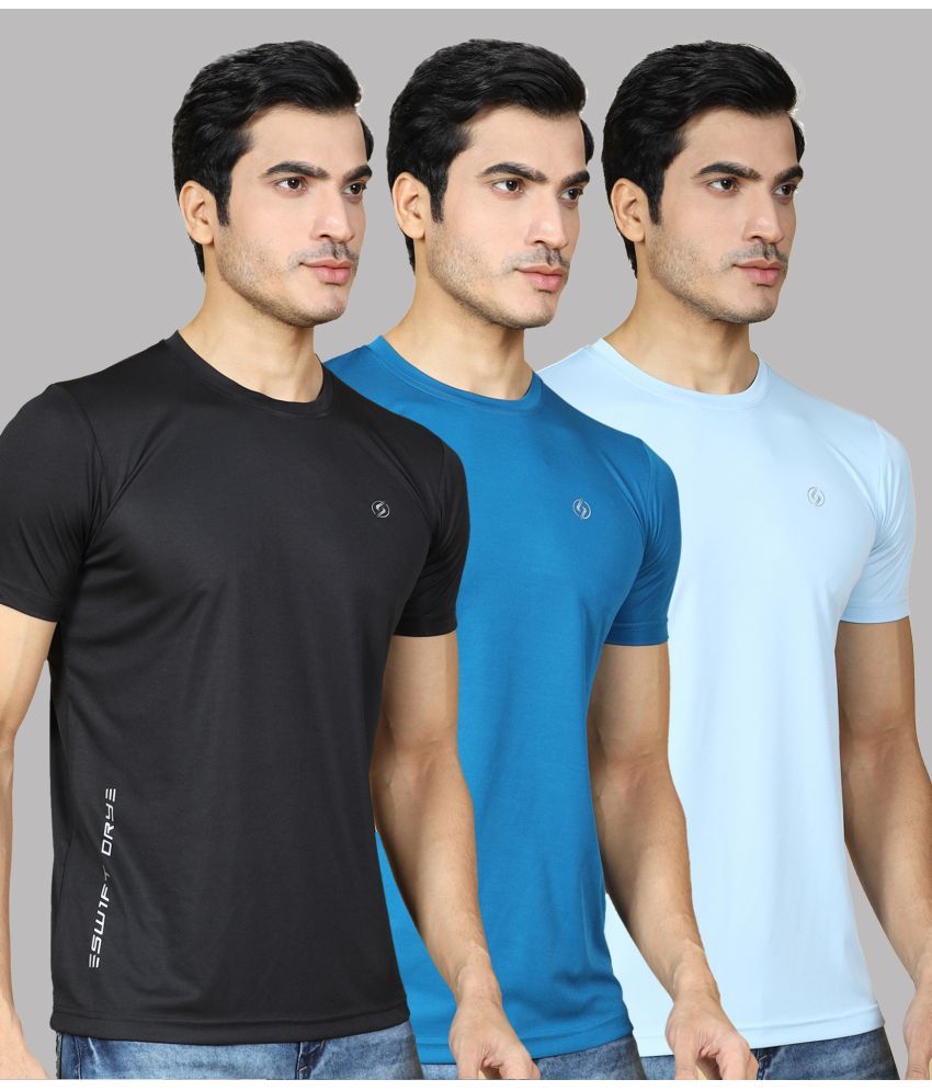     			Supersquad Pack of 3 Polyester Regular Fit Men's T-Shirt ( Multicolor )