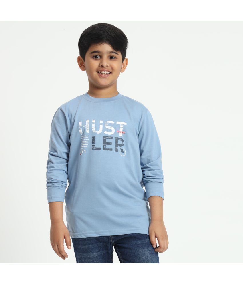     			TAB91 Light Blue Cotton Blend Boy's T-Shirt ( Pack of 1 )