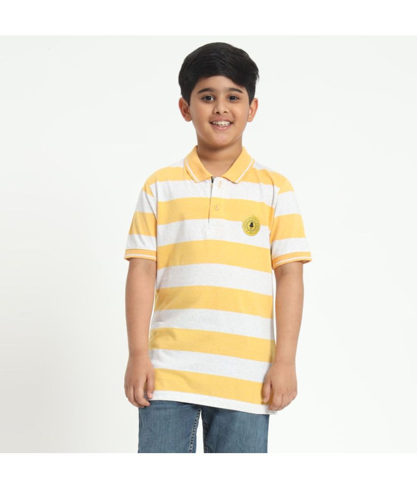     			TAB91 Yellow Cotton Blend Boy's Polo T-Shirt ( Pack of 1 )