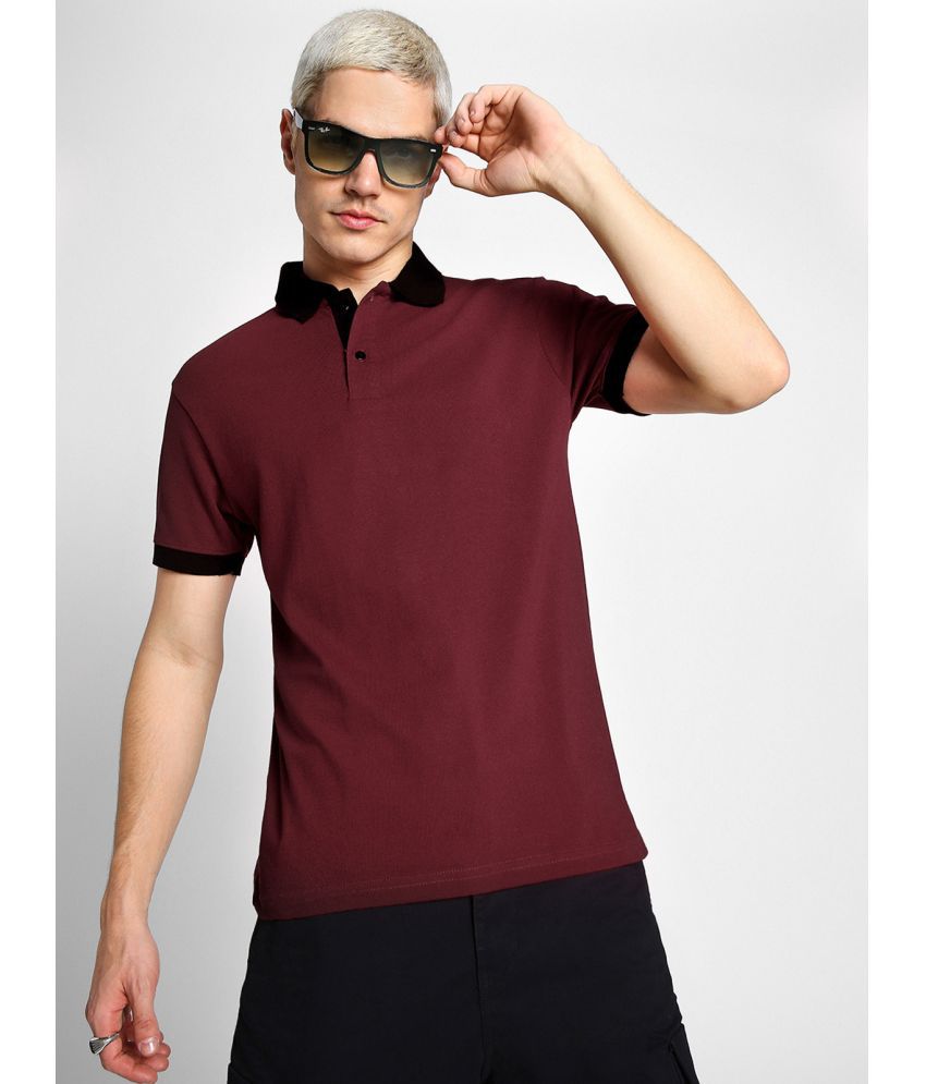     			Veirdo Cotton Regular Fit Solid Half Sleeves Men's Polo T Shirt - Red ( Pack of 1 )