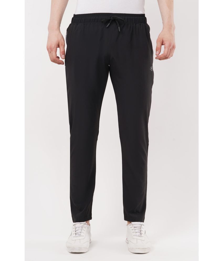     			YAQR Black Polyester Blend Men's Trackpants ( Pack of 1 )