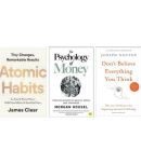 9 Combo of 3 books ) Atomic Habits + The Psychology of Money + dont believe everything you think