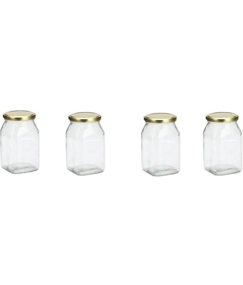     			AFAST Glass Container Glass Transparent Milk Container ( Set of 4 )