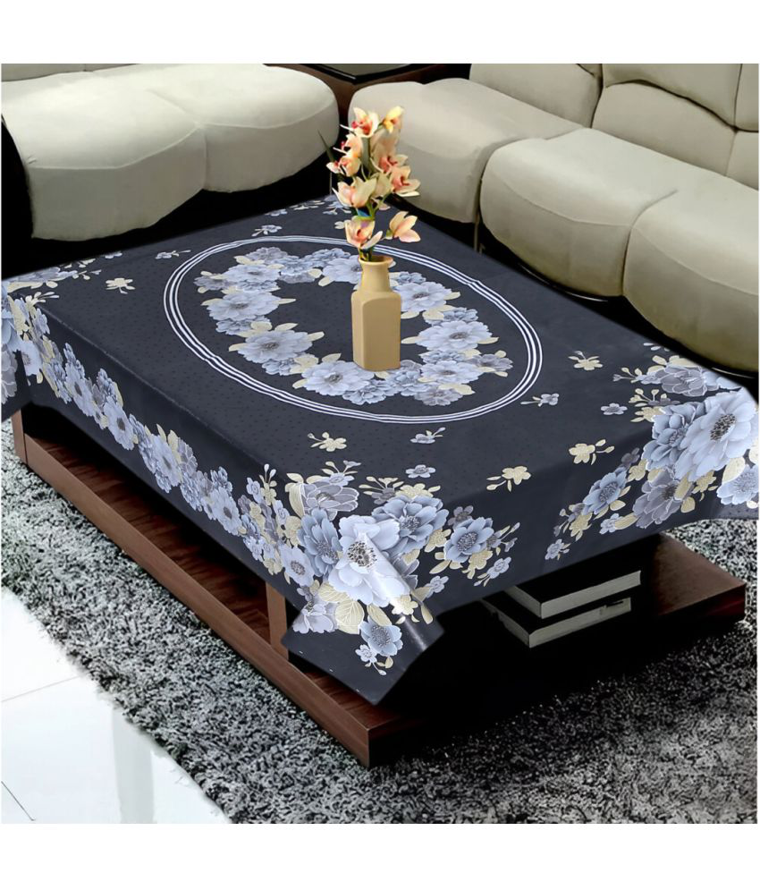     			Crosmo Printed PVC 4 Seater Rectangle Table Cover ( 154 x 102 ) cm Pack of 1 Black