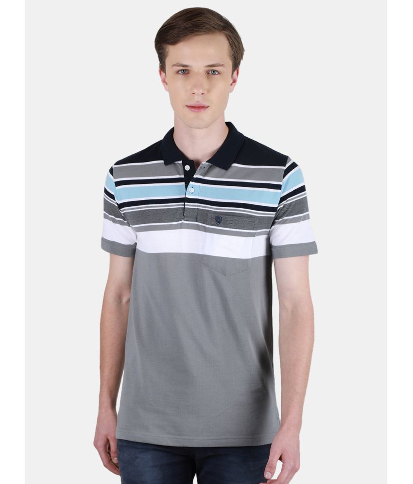     			Duke Cotton Blend Regular Fit Striped Half Sleeves Men's Polo T Shirt - Multicolor ( Pack of 1 )