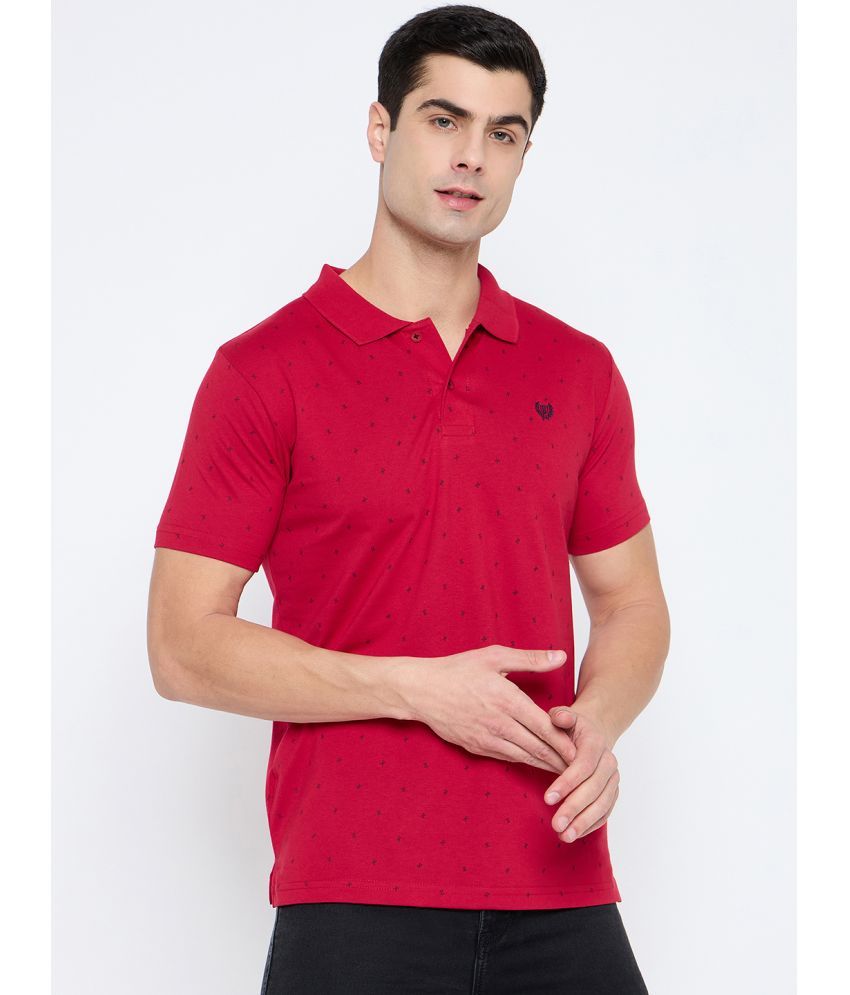     			Duke Cotton Blend Slim Fit Printed Half Sleeves Men's Polo T Shirt - Red ( Pack of 1 )