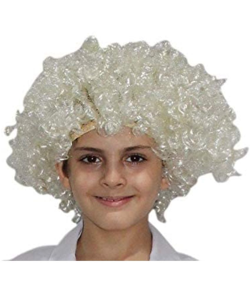     			Einstein Hair Wig For Boys & Girls, White Curly Wig Hair Accessory (Freesize)