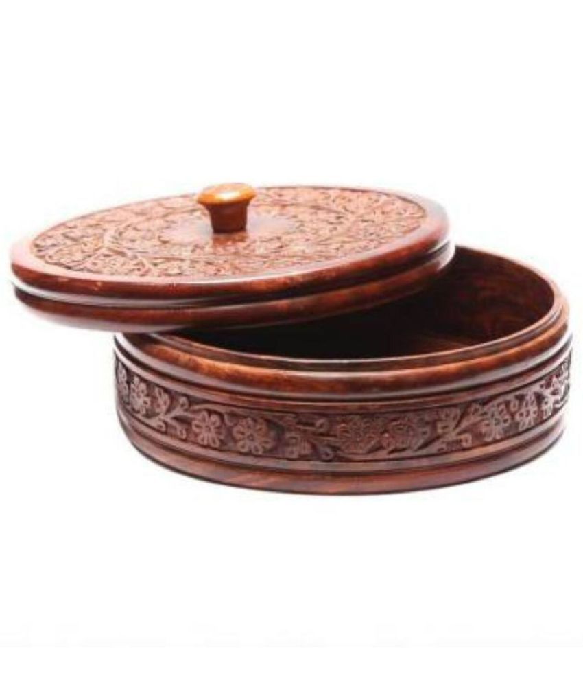     			Fine Decor Bronze Wooden Serve Casserole ( Set of 1 , 600 mL )