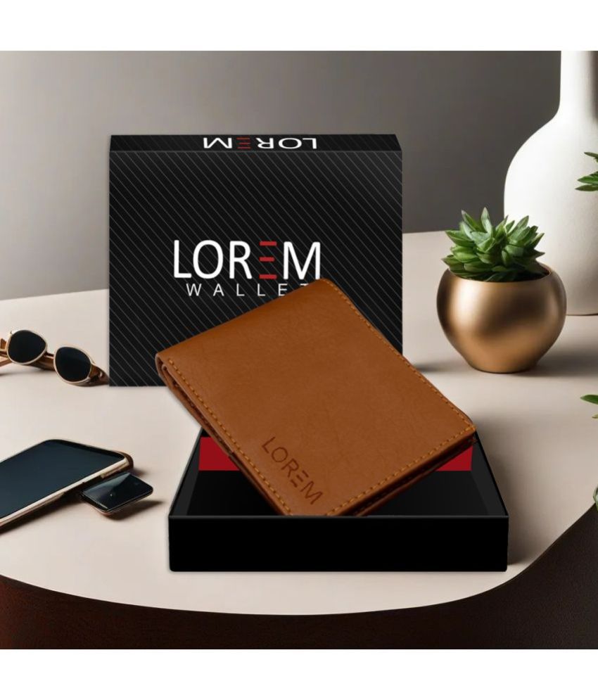     			Lorem Tan Faux Leather Men's Two Fold Wallet ( Pack of 1 )