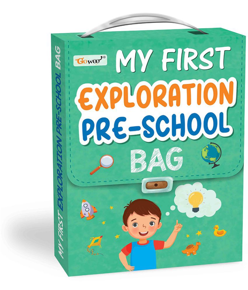     			My first Exploration Preschool Bag : Educational Learning books, Picture Book Collections for Eary Learning, Books for Kids Age 3-12, Shapes, First Words, Alphabet and more | Set of 8 learning book