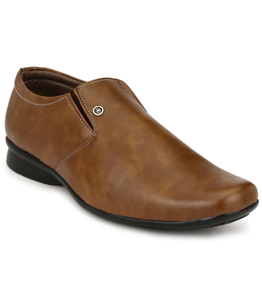     			RL Rocklin Men Tan Men's Slip On Formal Shoes