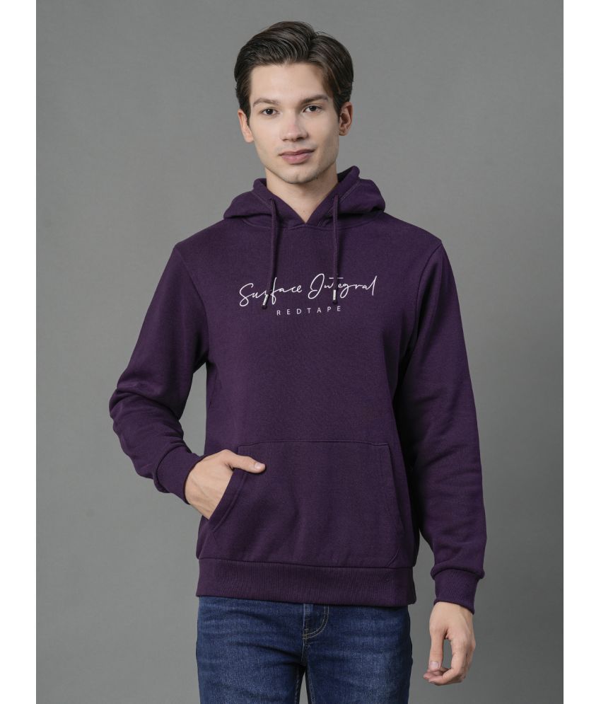     			Red Tape Cotton Blend Hooded Men's Sweatshirt - Purple ( Pack of 1 )
